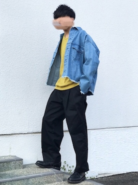 「HARE（ハレ）のアイテム（デニムジャケット）」を使った、にっしーさん（メンズ・180cm）の春コーディネート