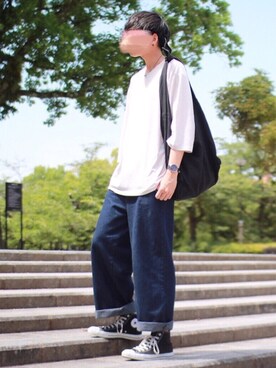 「アイテム（バングル/リストバンド）」を使った、にっしーさん（メンズ・180cm・20代）の春コーディネート