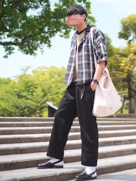 「アイテム（バングル/リストバンド）」を使った、にっしーさん（メンズ・180cm・20代）の春コーディネート