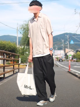 「Discoat Parisien」｜「アイテム（スラックス）」を使った、にっしーさん（メンズ・180cm）の夏コーディネート