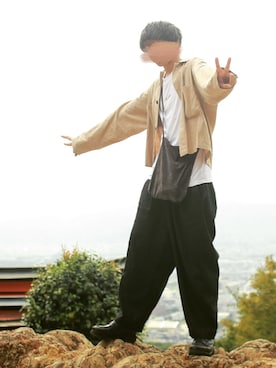 「sankyo shokai（サンキョウショウカイ）のアイテム（バッグ）」を使った、にっしーさん（メンズ・180cm）の秋コーディネート