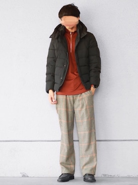 「abahouse」｜「アイテム（ダウンジャケット/コート）」を使った、にっしーさん（メンズ・180cm）の秋コーディネート
