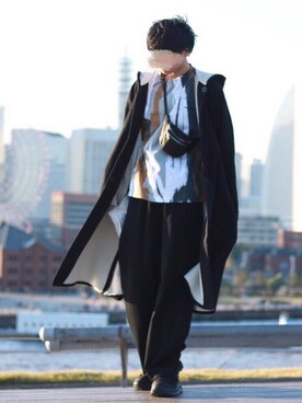 「SUNSEA（サンシー）のアイテム（ジャケット/アウター）」を使った、にっしーさん（メンズ・180cm）の冬コーディネート