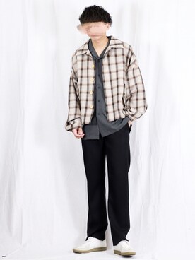 「RYO TAKASHIMA（リョウタカシマ）のアイテム（スラックス）」を使った、にっしーさん（メンズ・180cm）の春コーディネート