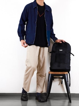 「EMMA CLOTHES（エマクローズ）のアイテム（ブルゾン）」を使った、にっしーさん（メンズ・180cm）の秋コーディネート