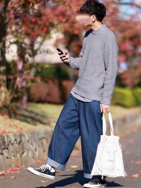 「アイテム（ピアス（片耳用））」を使った、にっしーさん（メンズ・180cm・20代）の秋コーディネート