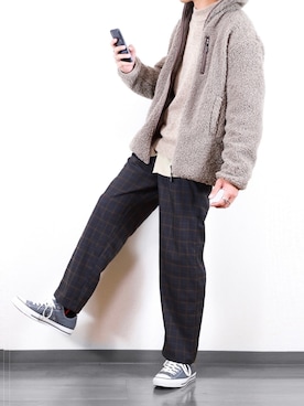 「KANGOL（カンゴール）のアイテム（ジャケット/アウター）」を使った、にっしーさん（メンズ・180cm）の秋コーディネート