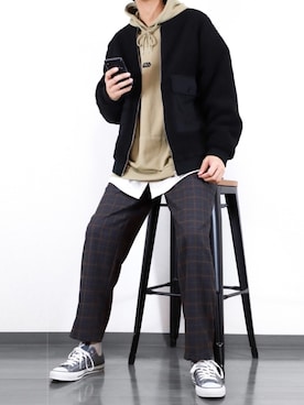 「MinoriTY（マイノリティ）のアイテム（ジャケット/アウター）」を使った、にっしーさん（メンズ・180cm）の冬コーディネート