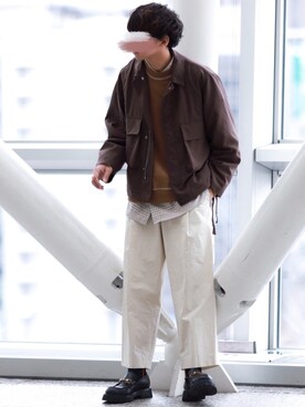 「shiki tokyo（シキトウキョウ）のアイテム（スウェット）」を使った、にっしーさん（メンズ・180cm）の春コーディネート