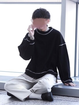 「shiki tokyo（シキトウキョウ）のアイテム（スウェット）」を使った、にっしーさん（メンズ・180cm）の春コーディネート