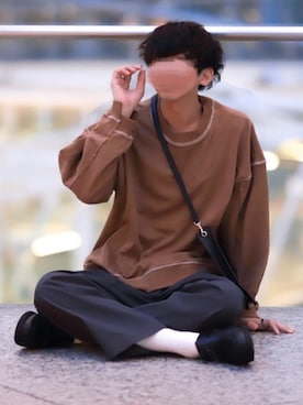 「shiki tokyo（シキトウキョウ）のアイテム（スウェット）」を使った、にっしーさん（メンズ・180cm）の春コーディネート