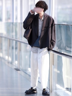「my beautiful landlet（マイビューティフルランドレット）のアイテム（ジャケット/アウター）」を使った、にっしーさん（メンズ・180cm）の春コーディネート