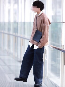 「shiki tokyo（シキトウキョウ）のアイテム（スウェット）」を使った、にっしーさん（メンズ・180cm）の春コーディネート