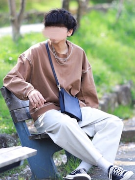 「shiki tokyo（シキトウキョウ）のアイテム（スウェット）」を使った、にっしーさん（メンズ・180cm）の春コーディネート