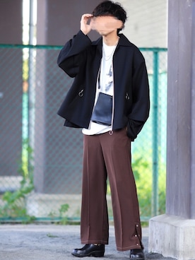 「BASQUE magenta（バスクマゼンタ）のアイテム（Tシャツ/カットソー）」を使った、にっしーさん（メンズ・180cm）の春コーディネート