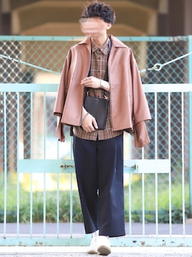 「半袖シャツ」｜「アイテム（ブルゾン）」を使った、にっしーさん（メンズ・180cm）の春コーディネート