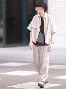 「NILWAY（ニルウェイ）のアイテム」を使った、にっしーさん（メンズ・180cm）の夏コーディネート