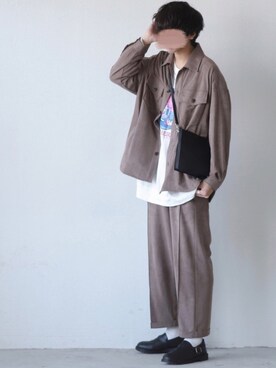 「CASPER JOHN（キャスパージョン）のアイテム（その他シューズ）」を使った、にっしーさん（メンズ・180cm）の秋コーディネート
