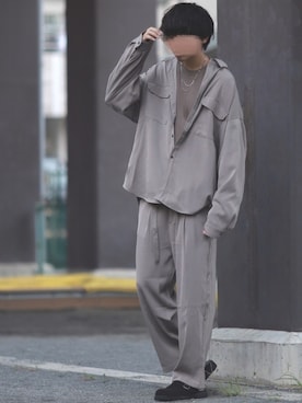 「LILL（リル）のアイテム（スウェット）」を使った、にっしーさん（メンズ・180cm）の秋コーディネート