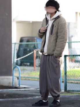 「KANGOL（カンゴール）のアイテム（ジャケット/アウター）」を使った、にっしーさん（メンズ・180cm）の秋コーディネート