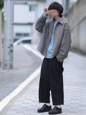 「shiki tokyo（シキトウキョウ）のアイテム（スウェット）」を使った、にっしーさん（メンズ・180cm）の秋コーディネート