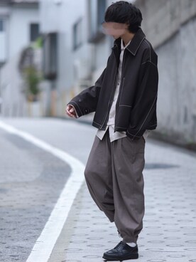 「shiki tokyo（シキトウキョウ）のアイテム（ブルゾン）」を使った、にっしーさん（メンズ・180cm）の秋コーディネート