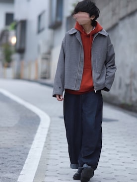 「shiki tokyo（シキトウキョウ）のアイテム（ブルゾン）」を使った、にっしーさん（メンズ・180cm）の秋コーディネート