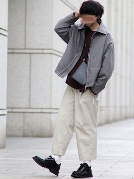 「shiki tokyo（シキトウキョウ）のアイテム（ブルゾン）」を使った、にっしーさん（メンズ・180cm）の秋コーディネート