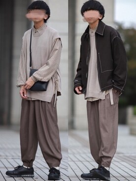 「shiki tokyo（シキトウキョウ）のアイテム（ブルゾン）」を使った、にっしーさん（メンズ・180cm）の秋コーディネート