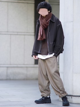 「shiki tokyo（シキトウキョウ）のアイテム（ブルゾン）」を使った、にっしーさん（メンズ・180cm）の秋コーディネート