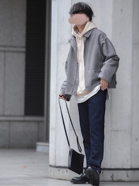 「shiki tokyo（シキトウキョウ）のアイテム（ブルゾン）」を使った、にっしーさん（メンズ・180cm）の秋コーディネート