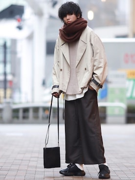 「shiki tokyo（シキトウキョウ）のアイテム（ブルゾン）」を使った、にっしーさん（メンズ・180cm）の冬コーディネート
