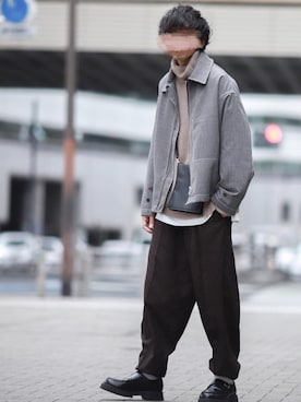 「shiki tokyo（シキトウキョウ）のアイテム（ブルゾン）」を使った、にっしーさん（メンズ・180cm）の秋コーディネート