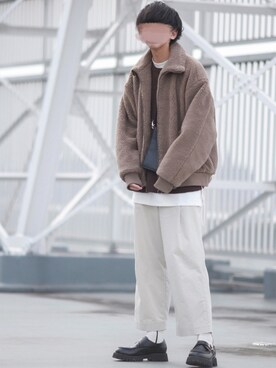 「アイテム（ブルゾン）」を使った、にっしーさん（メンズ・180cm・20代）の秋コーディネート