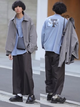 「shiki tokyo（シキトウキョウ）のアイテム（ブルゾン）」を使った、にっしーさん（メンズ・180cm）の冬コーディネート