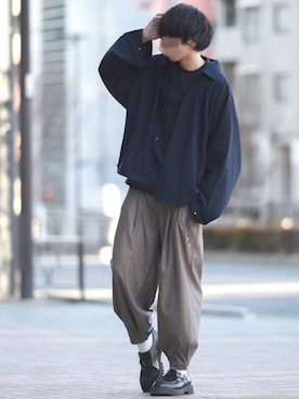 「shiki tokyo（シキトウキョウ）のアイテム（スウェット）」を使った、にっしーさん（メンズ・180cm）の春コーディネート