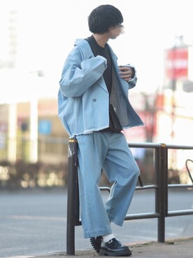 「shiki tokyo（シキトウキョウ）のアイテム（ブルゾン）」を使った、にっしーさん（メンズ・180cm）の春コーディネート