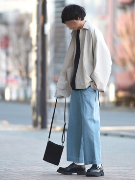「shiki tokyo（シキトウキョウ）のアイテム（スウェット）」を使った、にっしーさん（メンズ・180cm）の春コーディネート