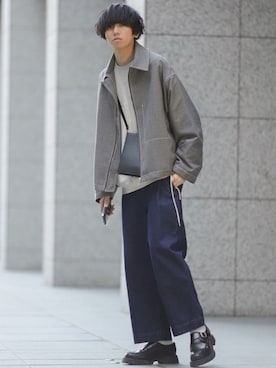 「shiki tokyo（シキトウキョウ）のアイテム（ブルゾン）」を使った、にっしーさん（メンズ・180cm）の春コーディネート