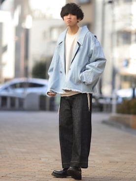 「shiki tokyo（シキトウキョウ）のアイテム（ブルゾン）」を使った、にっしーさん（メンズ・180cm）の春コーディネート