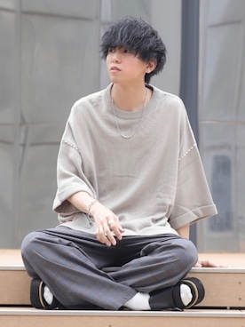 「shiki tokyo（シキトウキョウ）のアイテム（サンダル）」を使った、にっしーさん（メンズ・180cm）の春コーディネート
