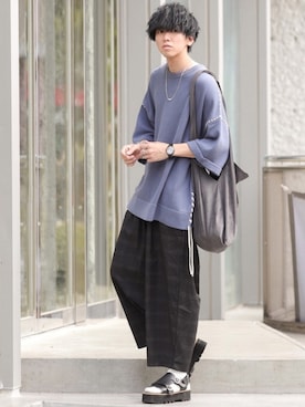 「shiki tokyo（シキトウキョウ）のアイテム（サンダル）」を使った、にっしーさん（メンズ・180cm）の春コーディネート
