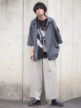 「shiki tokyo（シキトウキョウ）のアイテム（バッグ）」を使った、にっしーさん（メンズ・180cm）の夏コーディネート