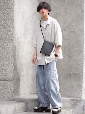 「shiki tokyo（シキトウキョウ）のアイテム（アクセサリー）」を使った、にっしーさん（メンズ・180cm）の夏コーディネート