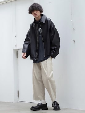 「shiki tokyo（シキトウキョウ）のアイテム（ブルゾン）」を使った、にっしーさん（メンズ・180cm）の秋コーディネート