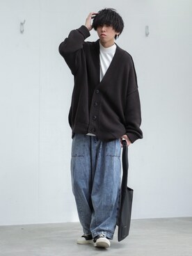 「shiki tokyo（シキトウキョウ）のアイテム（バッグ）」を使った、にっしーさん（メンズ・180cm）の秋コーディネート