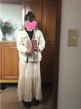 「NATURAL BEAUTY BASIC（ナチュラルビューティーベーシック）のアイテム（ジャケット/アウター、ホワイト系）」を使った、satoko1019さん（レディース・160cm）の秋コーディネート