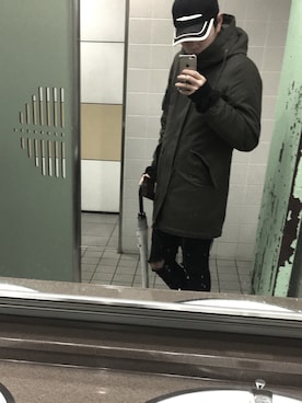 「トイレから失礼しやす」｜「アイテム（モッズコート）」を使った、圭亮さん（メンズ・174cm）の冬コーディネート
