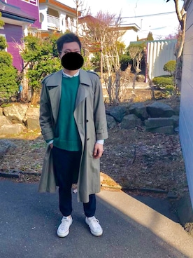 「H&M（エイチ・アンド・エム）のアイテム（シャツ/ブラウス、ホワイト系）」を使った、d さん（メンズ・172cm）の春コーディネート