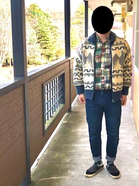 「アイテム（スリッポン）」を使った、d さん（メンズ・173cm・20代）の秋コーディネート